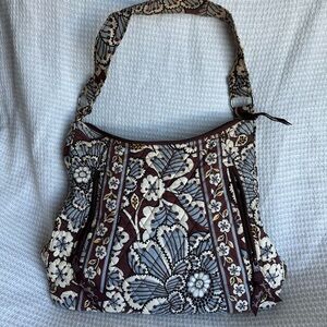 Vera Bradley Brown and Cream Floral Shoulder Bag